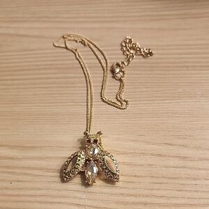 flying Gold Bee Pendant Necklace